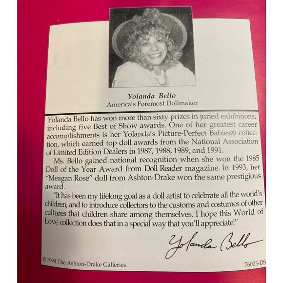 Ashton Drake Galleries Ming&Mei Mei 1994 Yolanda Bello Signed Dolls COA:… - Picture 7 of 14